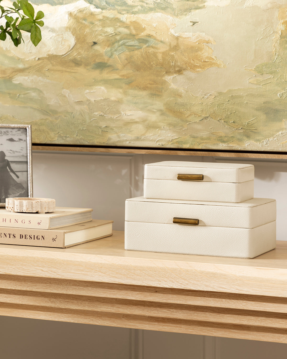 Cream Shagreen Box