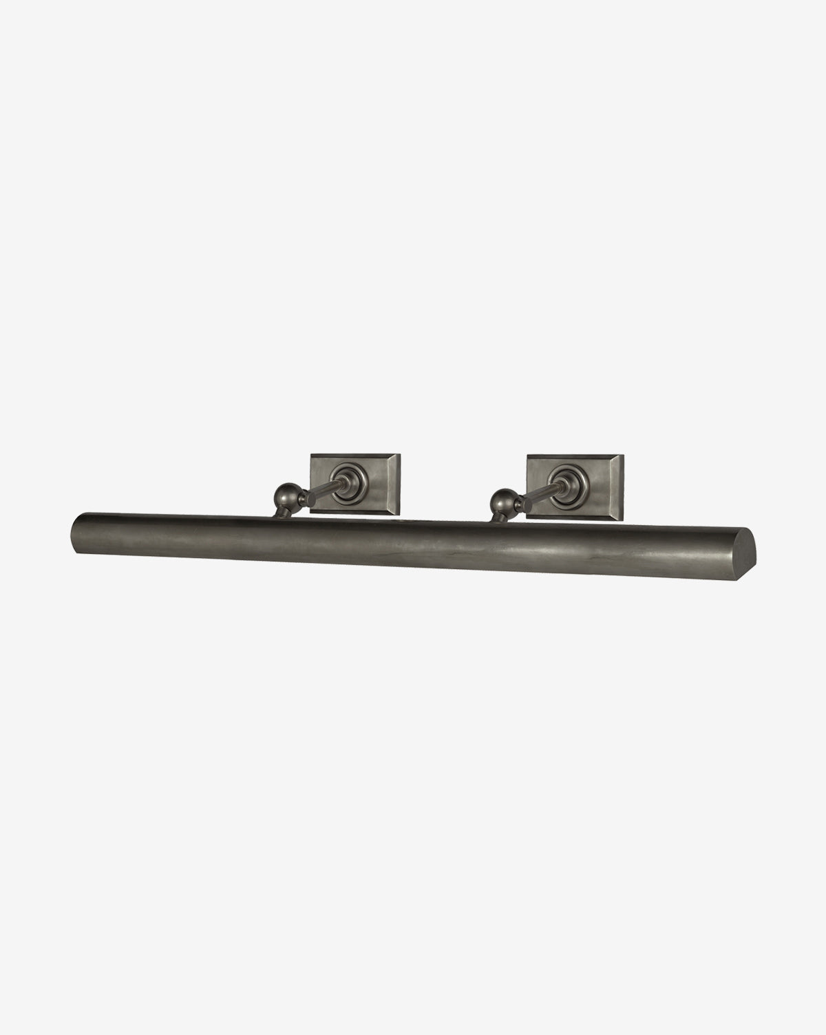 The 30 Cabinet Maker’s Picture Light by Visual Comfort & Co. Signature is a metal picture light with a cylindrical bar and two wall-mounting brackets in a dark bronze finish, shown on a white background. Vendixs
