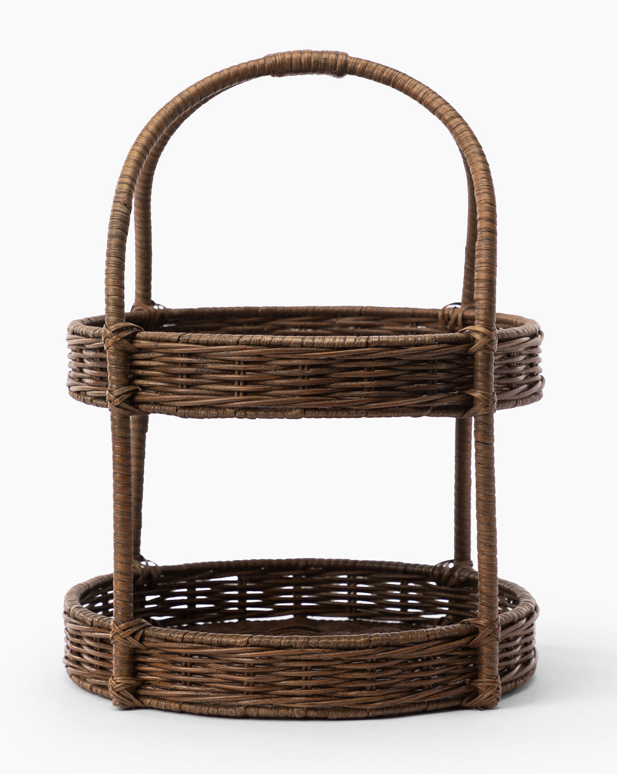 Vendixs two-tiered tray made from woven rattan 