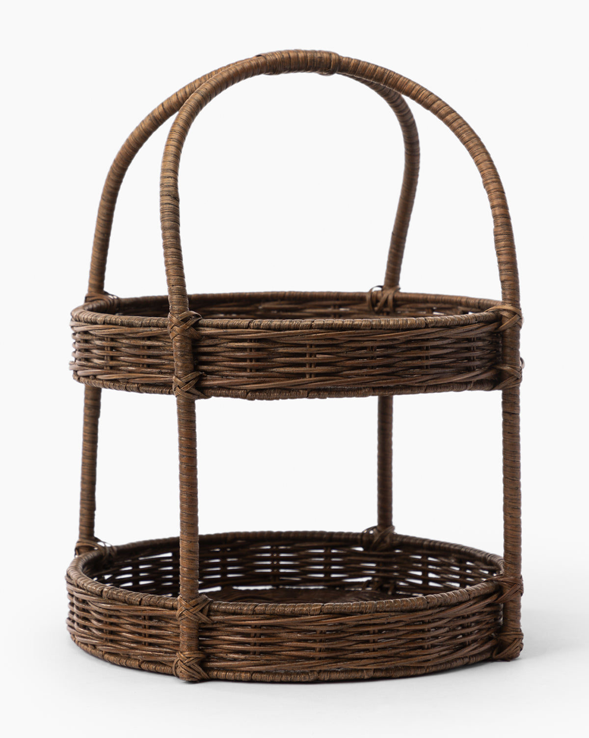 Vendixs two-tiered tray made from woven rattan
