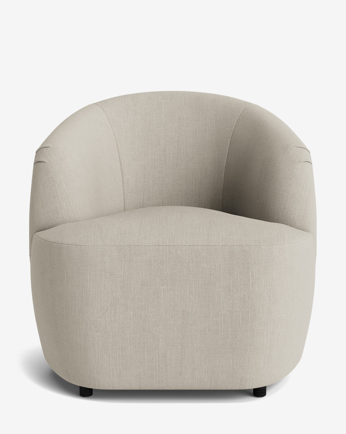The Byron Chair, featuring a curved back and smooth, minimalist design in light beige, is displayed against a plain white background by McGee & Co.