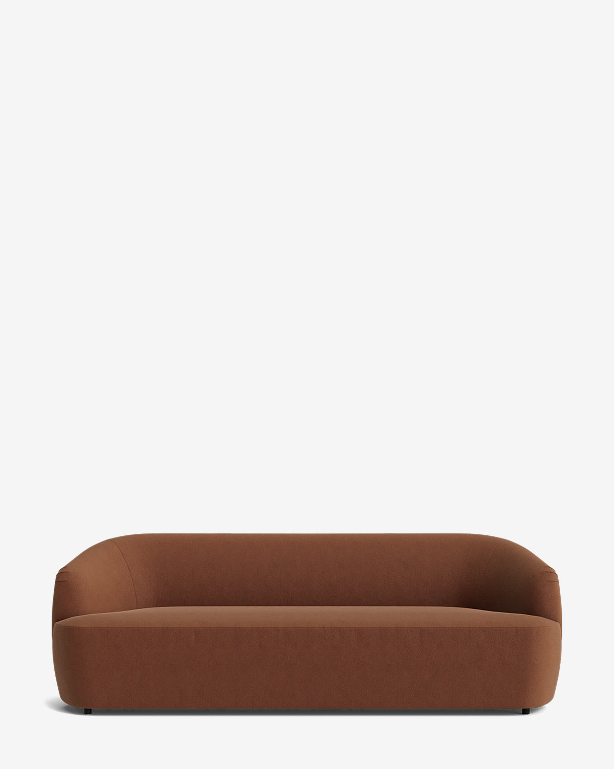 The Makerspalm Byron Sofa 96 features a modern, low-profile design with smooth, rounded edges, a curved back, and hidden legs, set against a plain white background. Vendixs