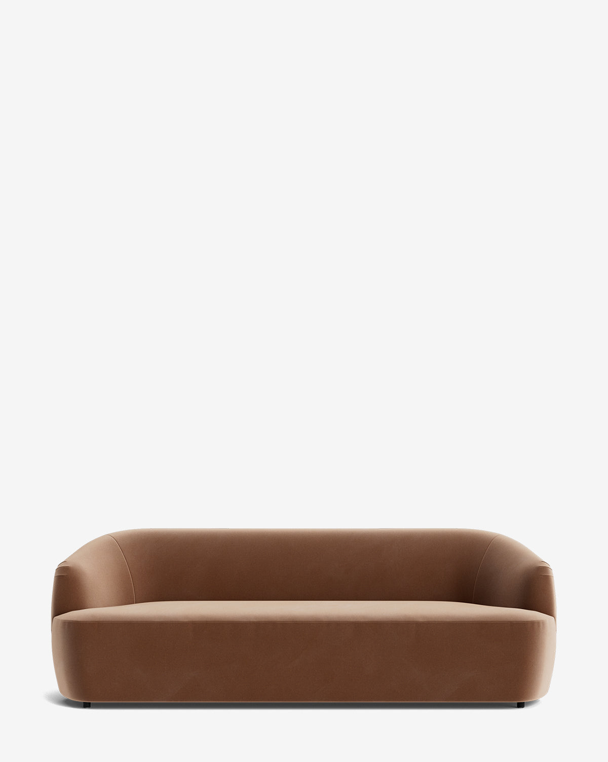 The Makerspalm Byron Sofa 96 features a modern, minimalist design with rounded edges and a sleek, low profile, shown against a plain white background. Vendixs