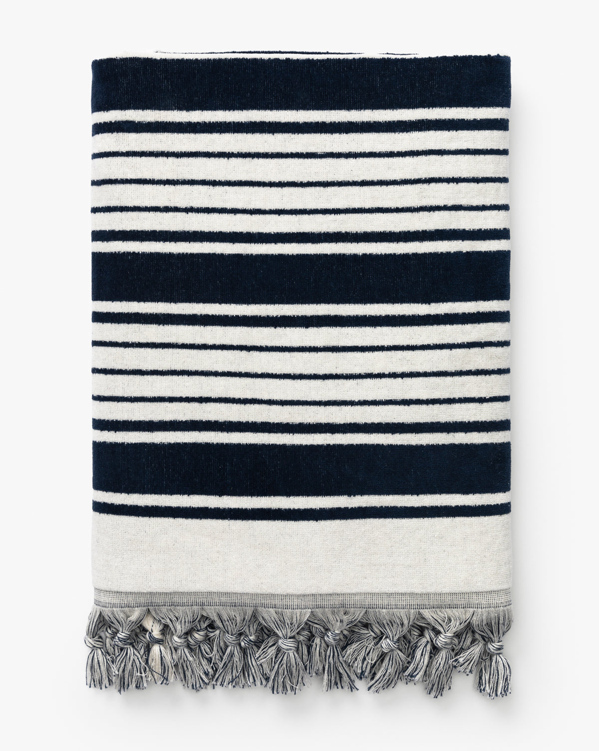 100% Turkish navy striped cotton beach towel from Vendixs