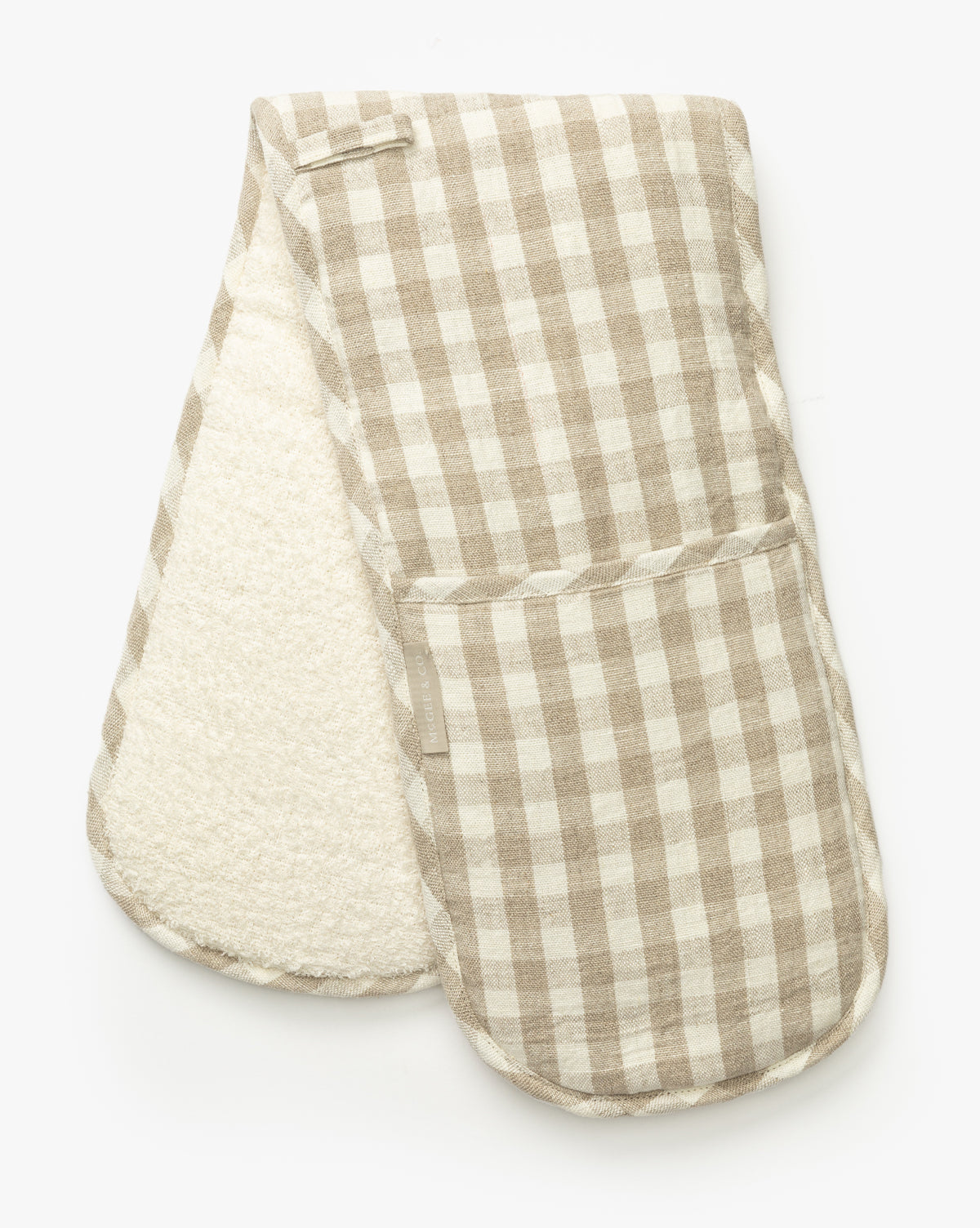 Vendixs linen double oven mitt.