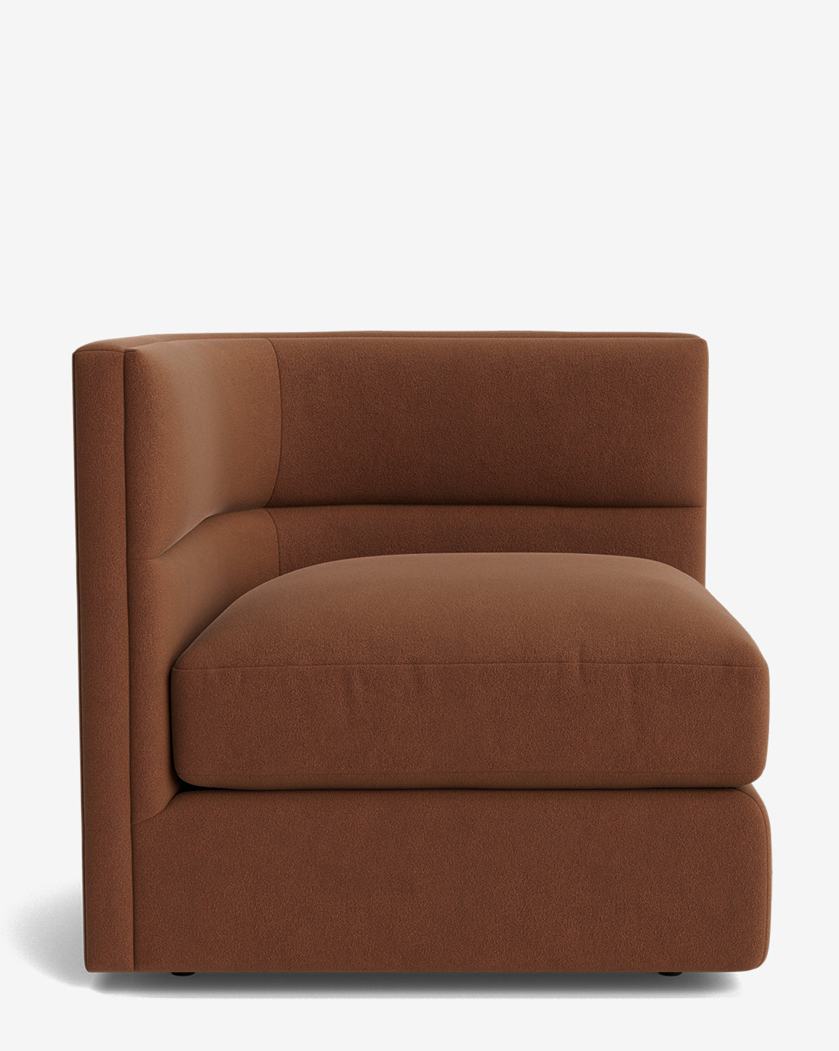 The Claremont Modular Corner features plush cushions and clean lines with no visible armrests, shown on a white background—ideal for mixing and matching within your modular setup, by McGee & Co.