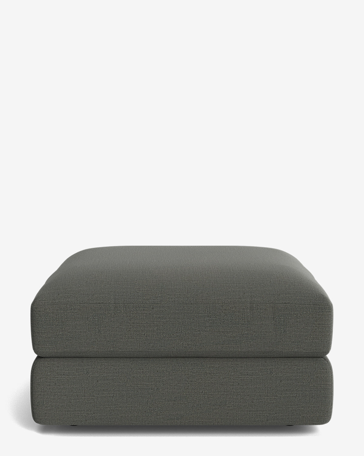 The Makerspalm Claremont Modular Ottoman features a dark gray, rectangular shape and a simple, modern design, shown against a plain white background. Vendixs