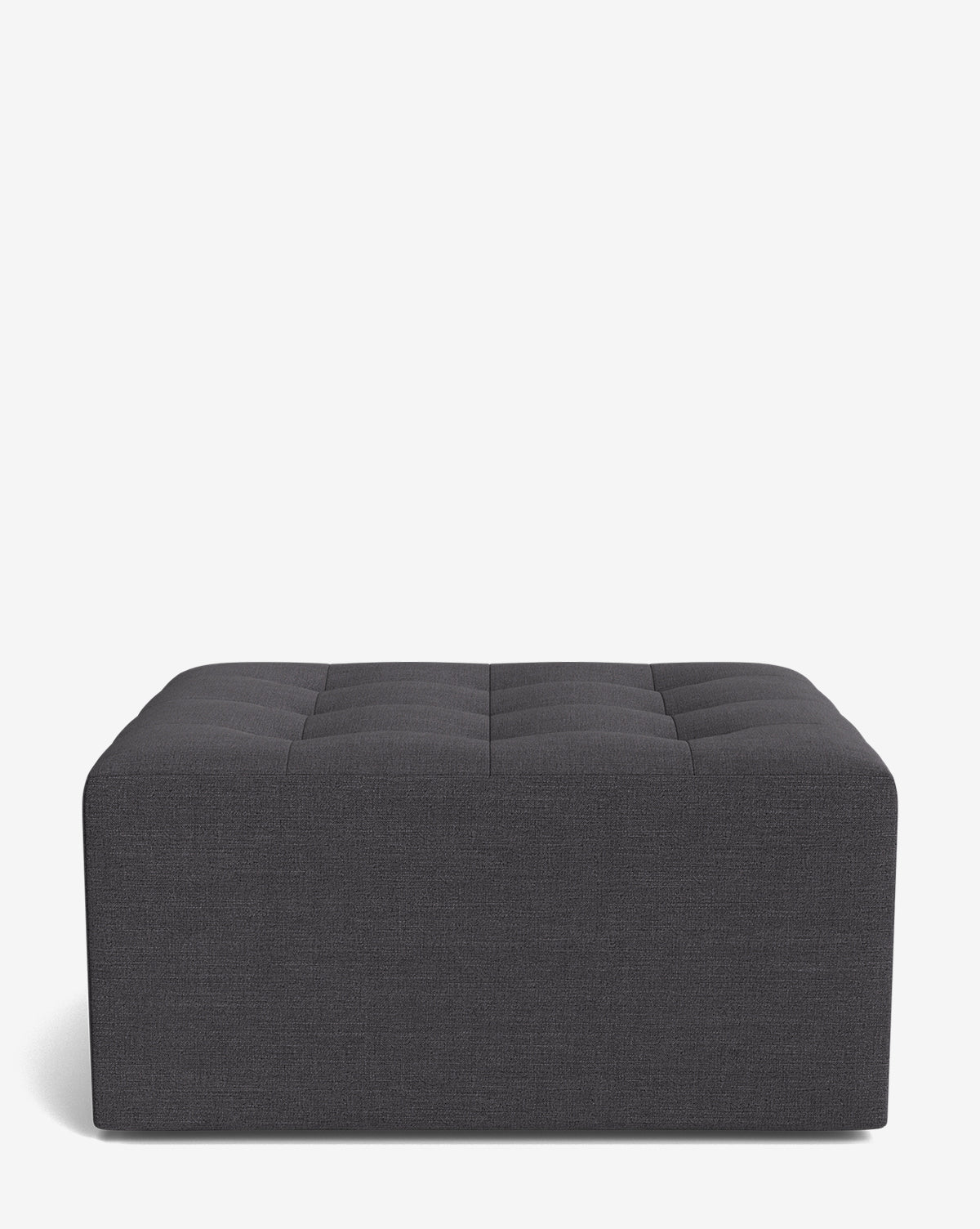The Culpepper Ottoman by Rowe Fine Furniture, Inc. is a large, rectangular dark gray piece featuring designer fabric and a tufted top, displayed on a plain white background by Vendixs