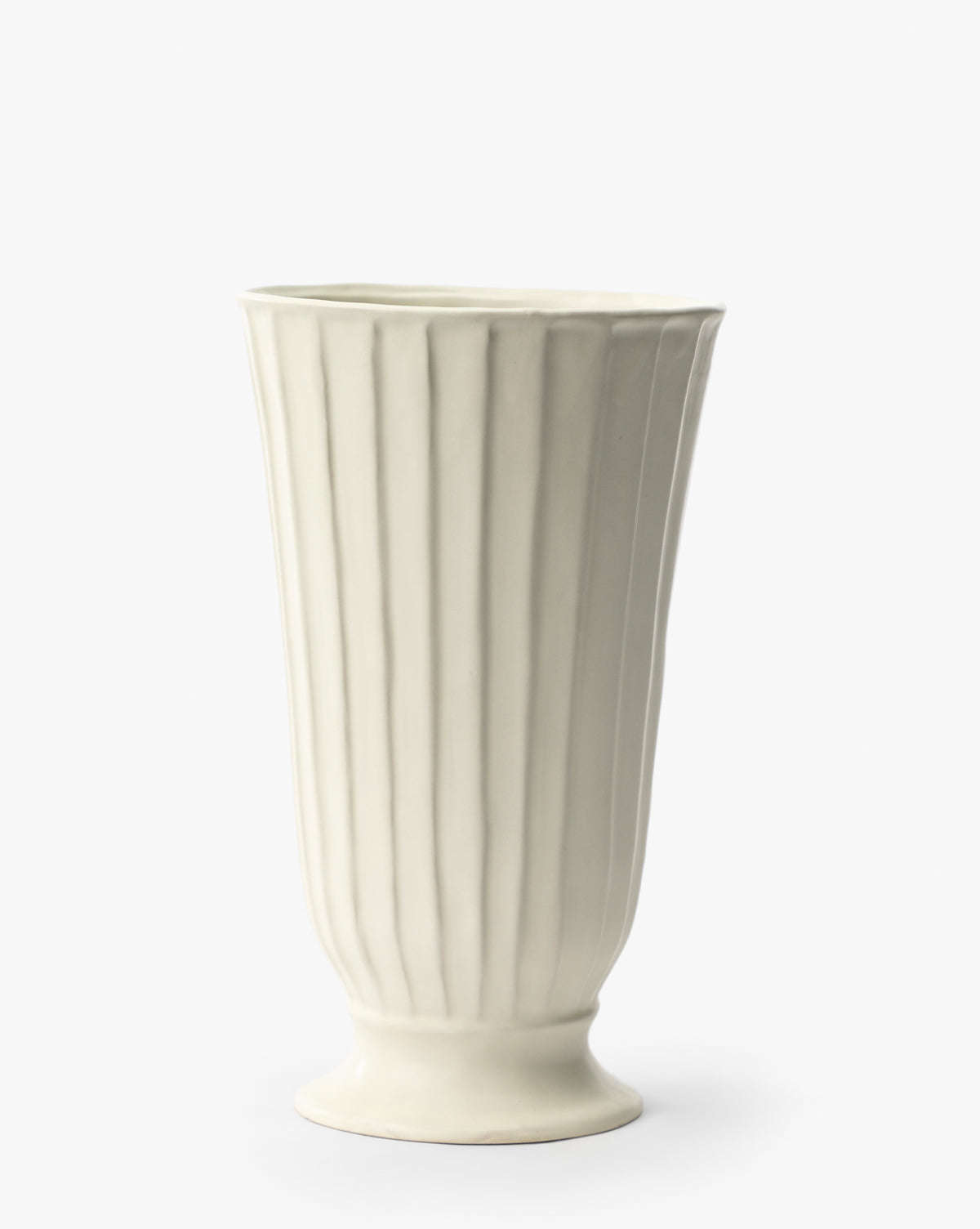 Vendixs stoneware footed vase. 