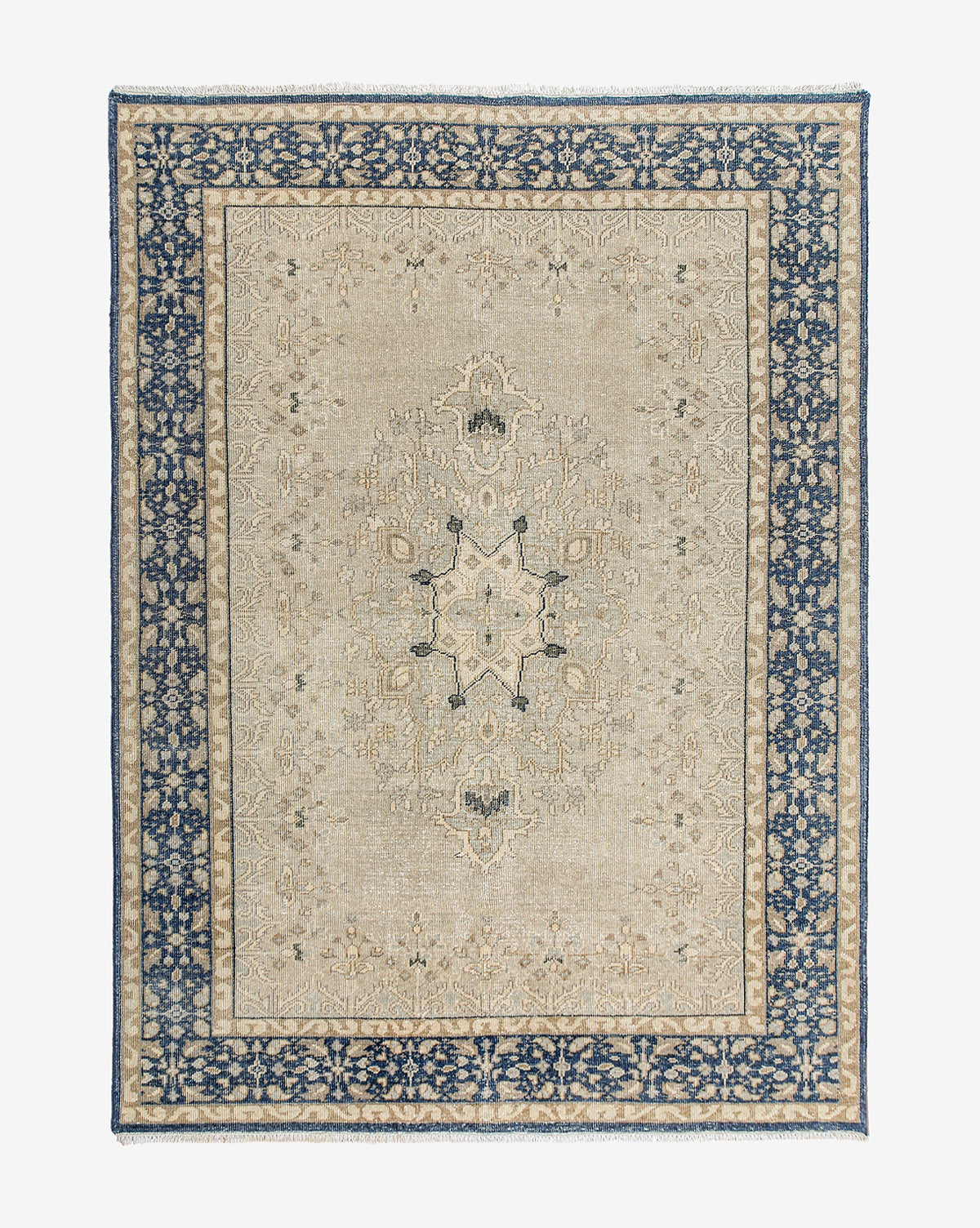 Vendixs hand knotted 100% wool vintage rug.