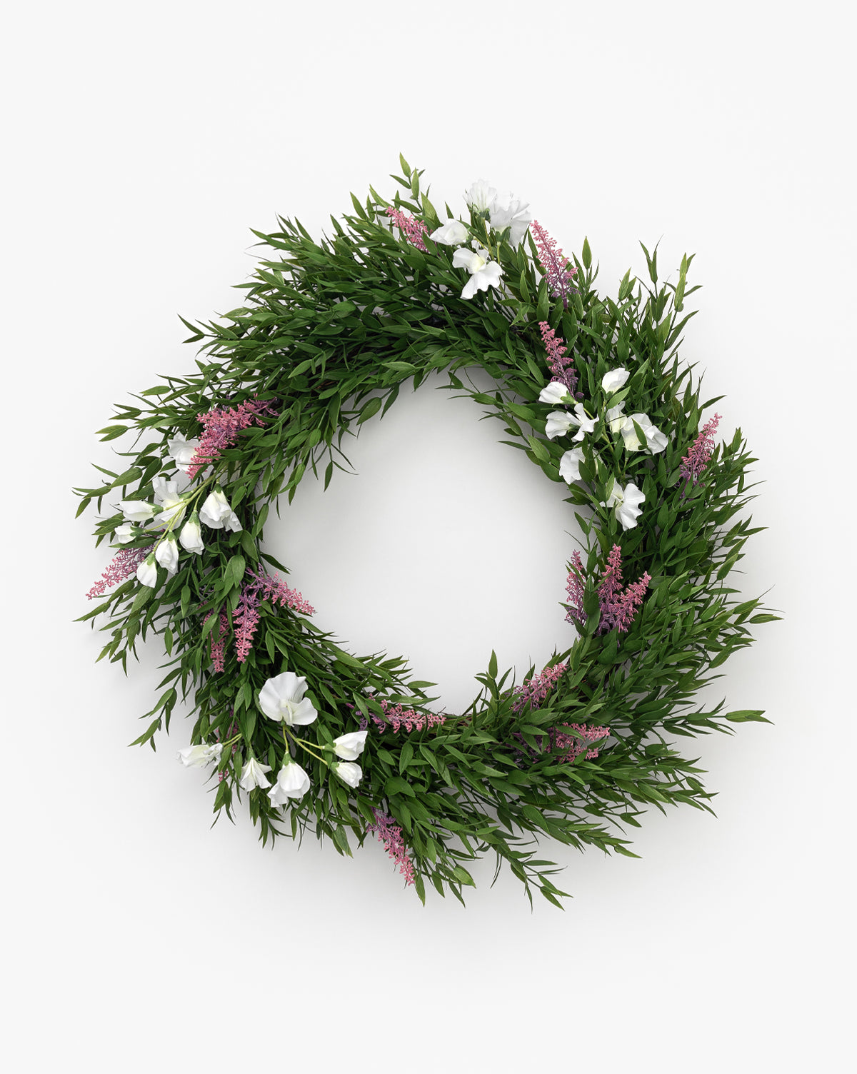 Vendixs faux bamboo and sweet pea spring wreath.
