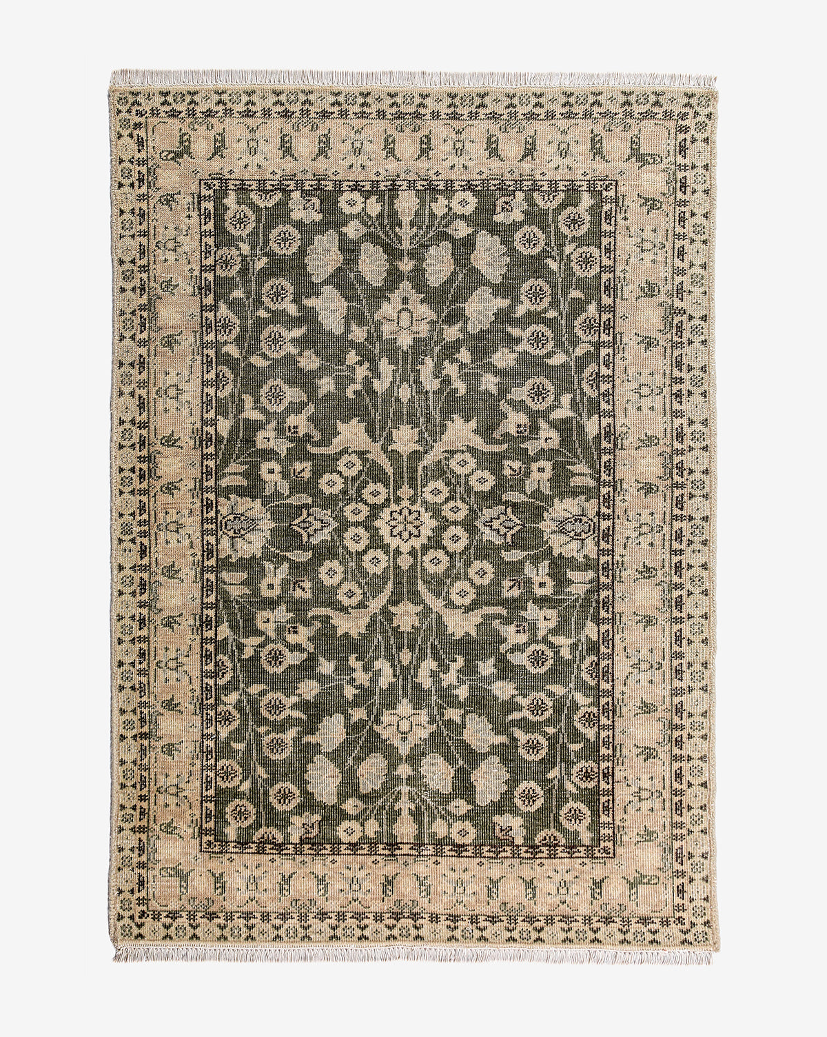 Vendixs vintage-inspired hand knotted rug.
