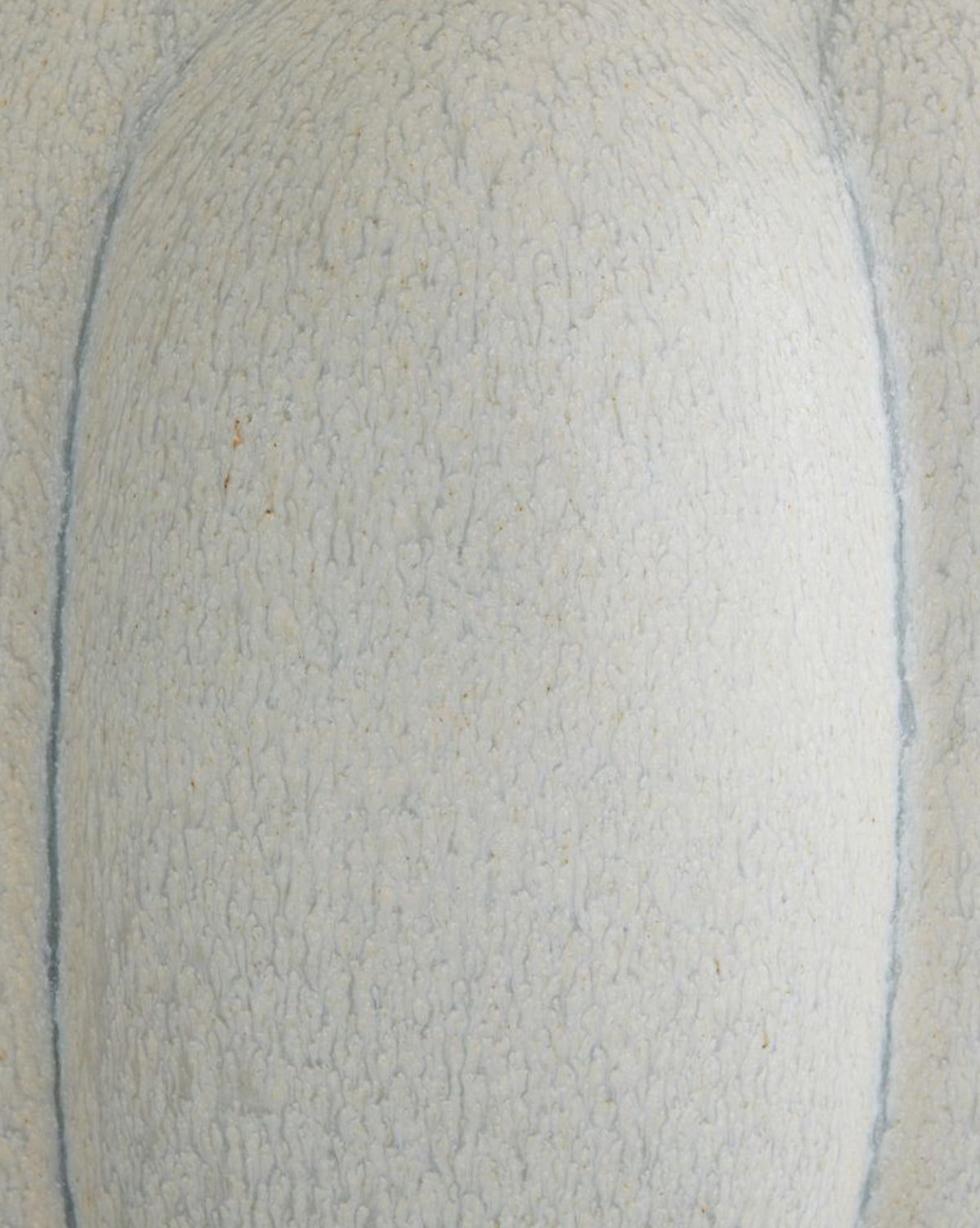 Close-up of the Fig Table Lamp—an elegant white oval with subtle blue-tinted lines, resembling a grooved ceramic surface, perfect for enhancing your home decor, by Vendixs