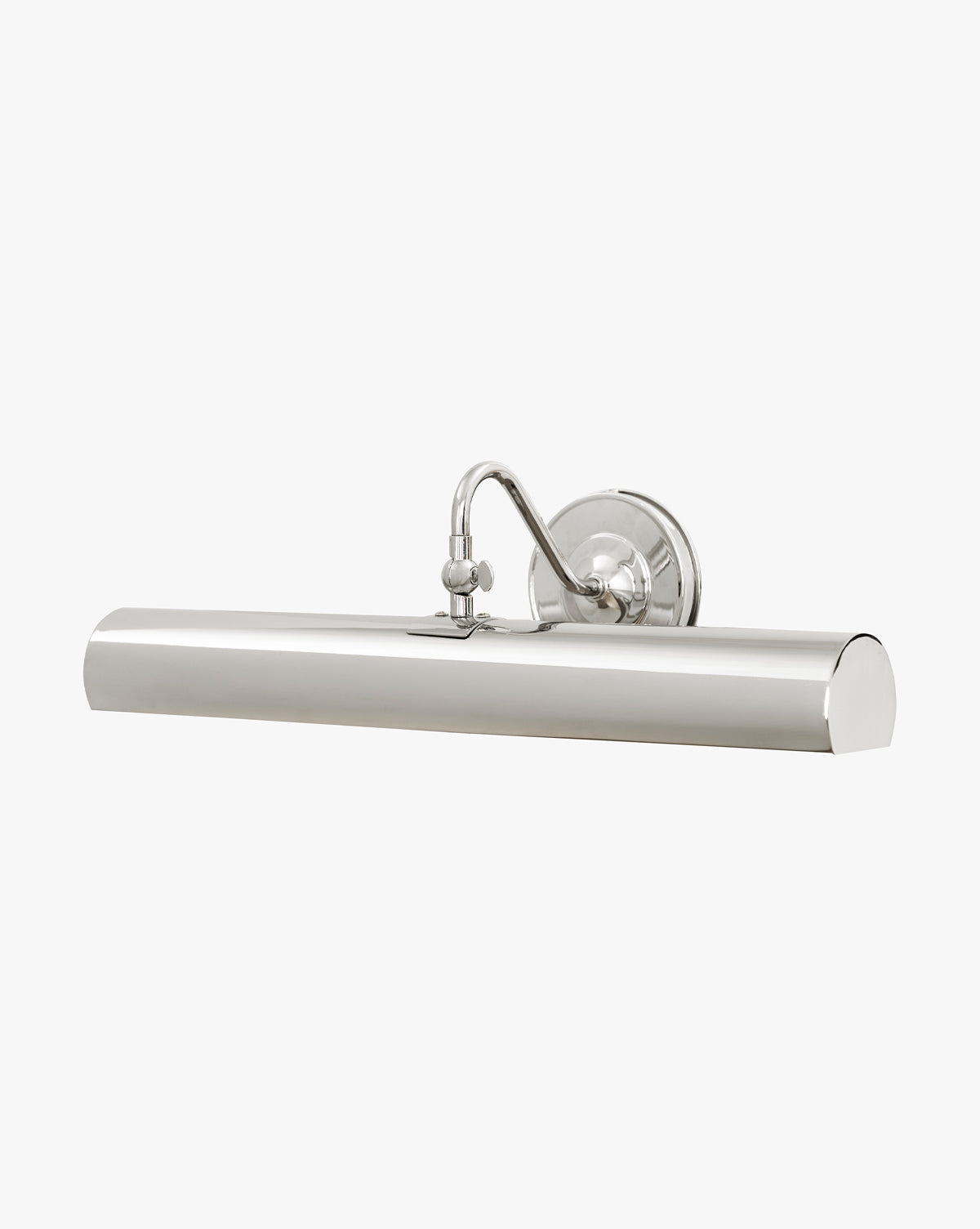 The Gallery Picture Sconce is a modern, wall-mounted light with a cylindrical shade and curved arm in burnished bronze, perfect for illuminating artwork or photos with vintage-inspired charm, by McGee & Co.
