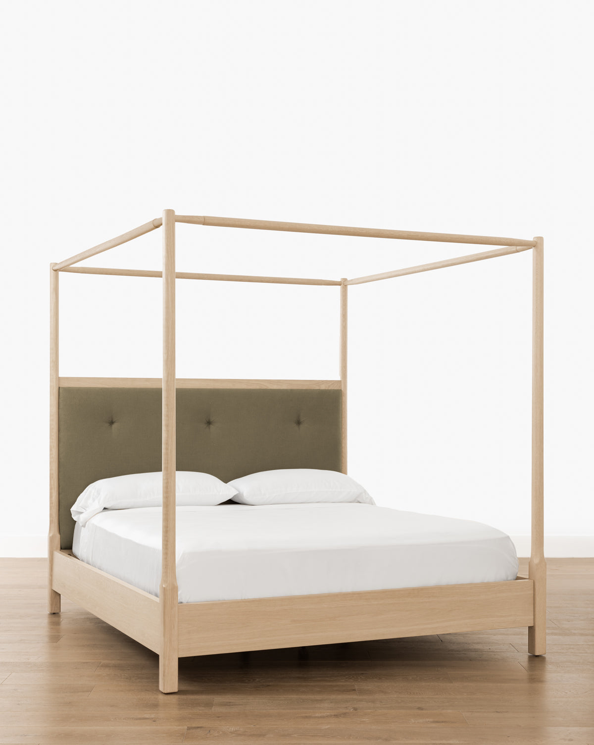 Vendixs oak bed frame in styled bedroom for fall