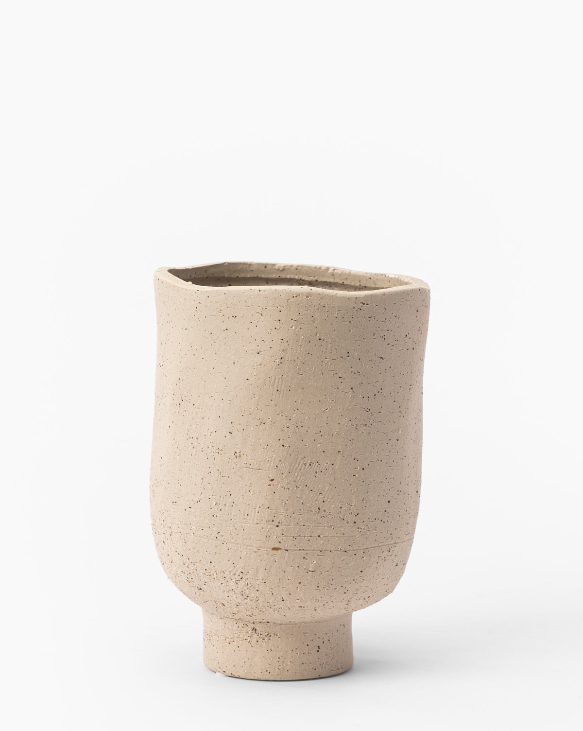 Small Gray Speckled Planter, 6” Dia. x 8” H, perfect for herbs or succulents, from Vendixs