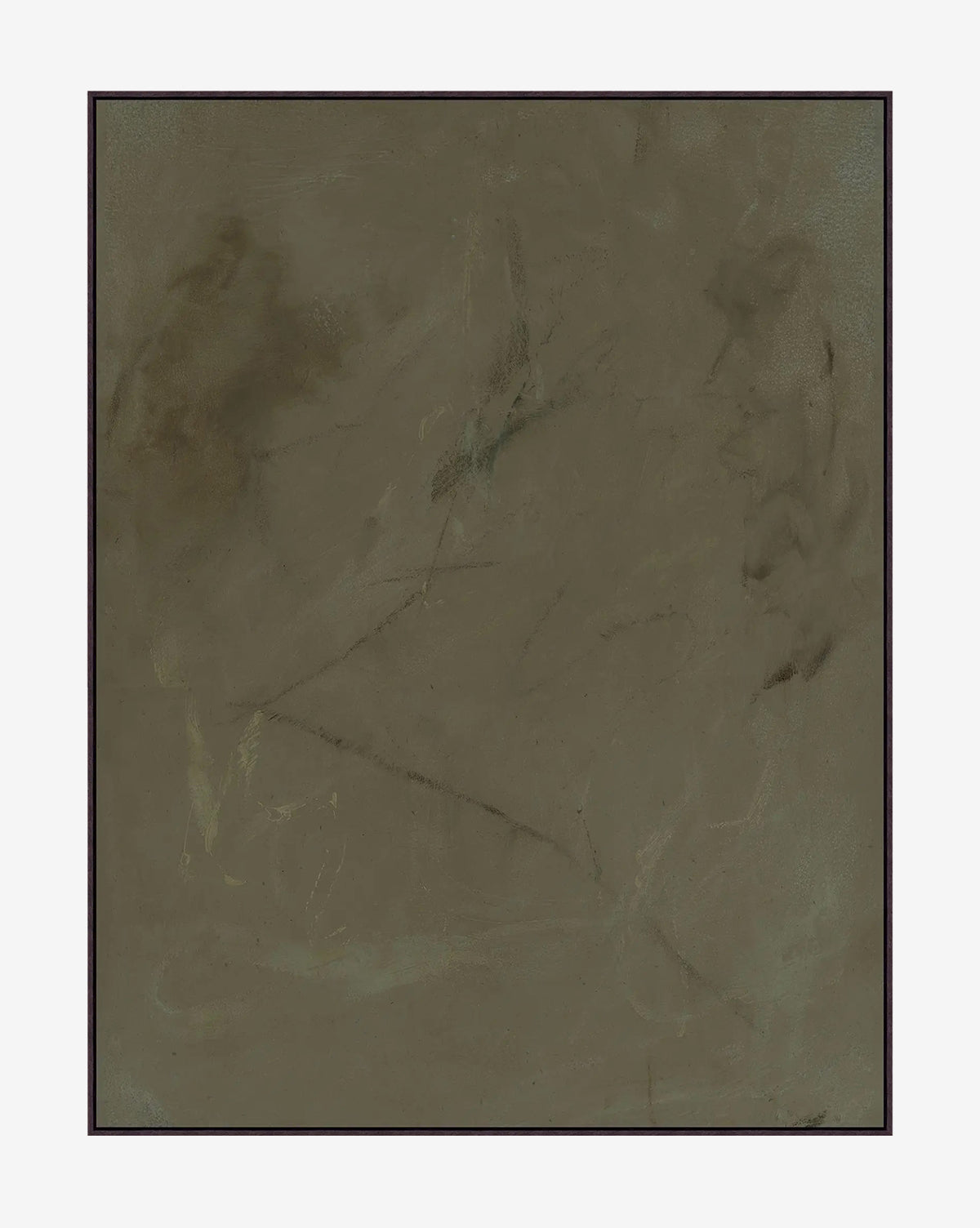 Greener Grasses is a square abstract painting in muted brown and gray, featuring subtle lines and smudges for a minimalist, textured look. Presented as a giclee on canvas, it offers exceptional detail and depth, by Vendixs