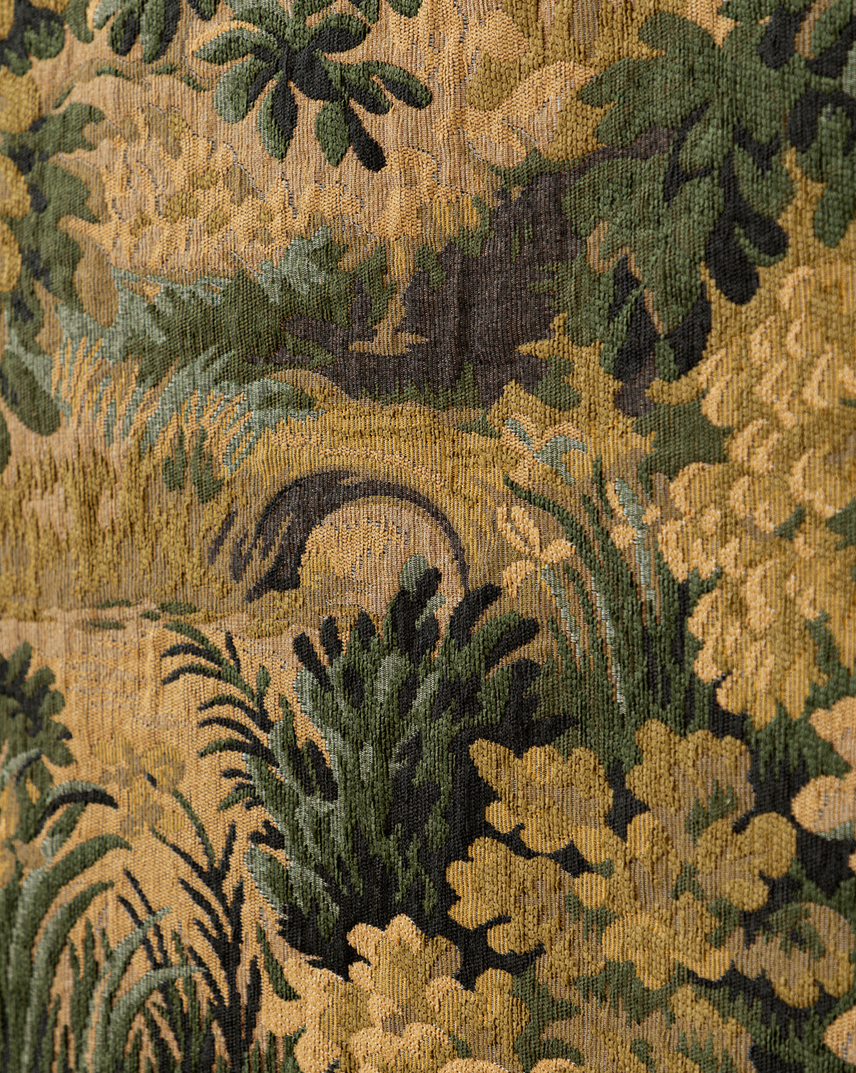 A close-up view of the Hortensia Wall Tapestry fabric, by Vendixs