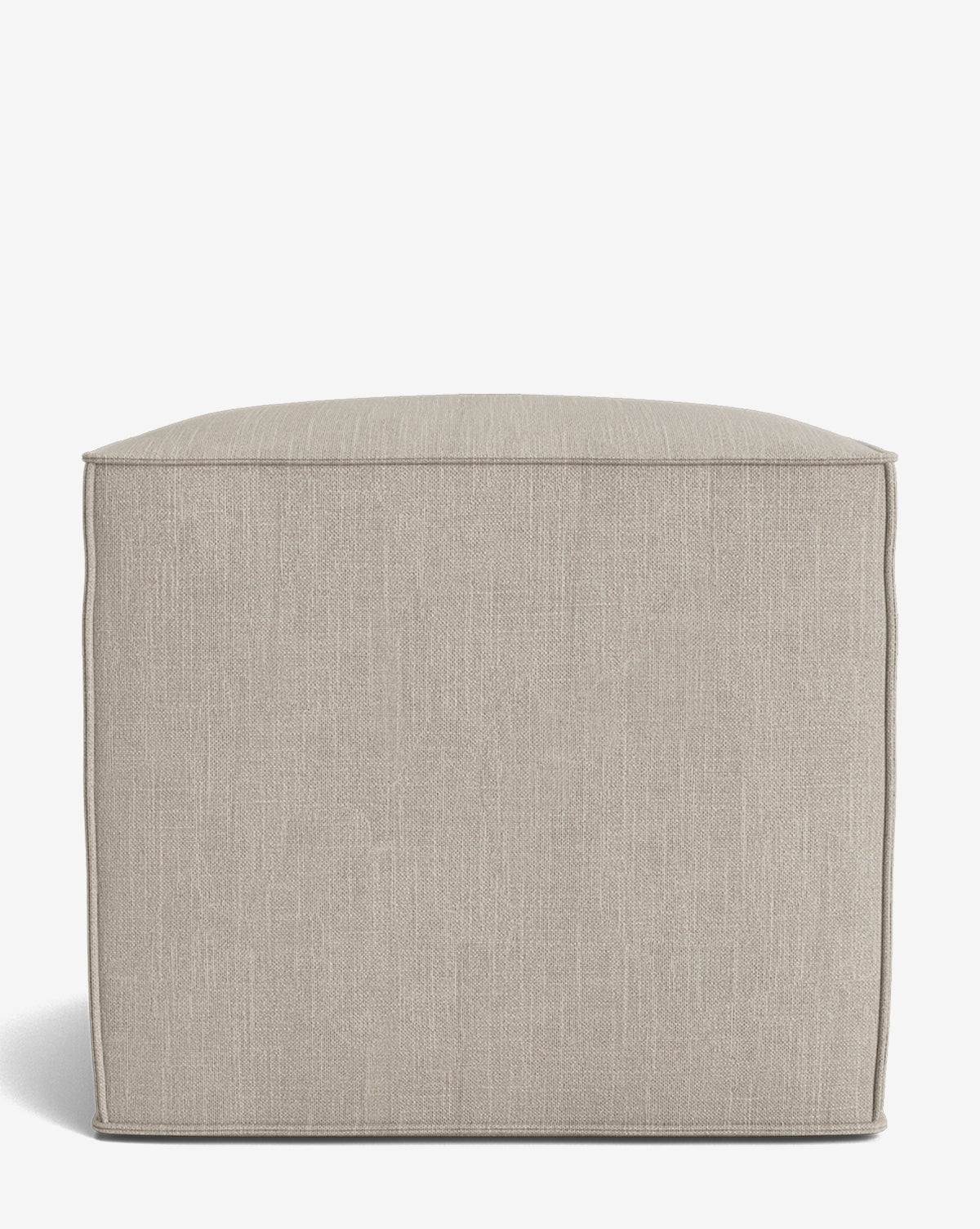 The Johannes Cube is a beige, square ottoman with clean lines and a modern design, featuring a cushioned seat, by Vendixs It is shown against a plain white background.