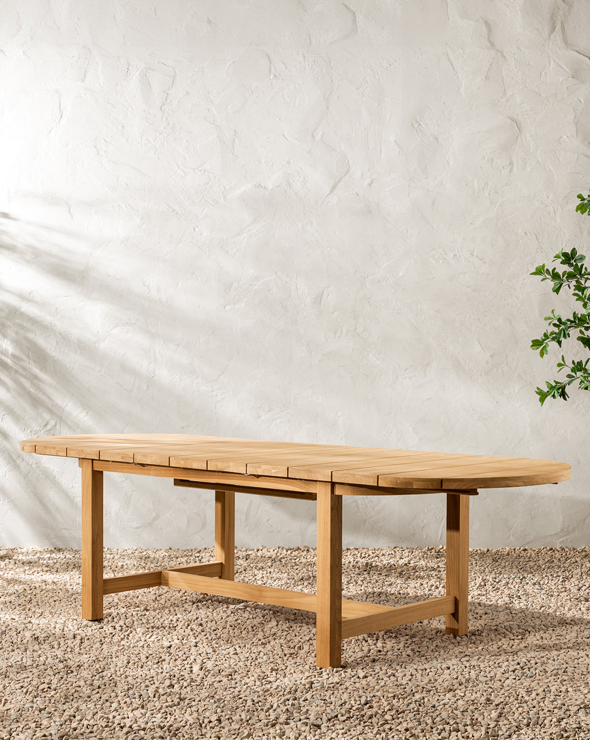 Vendixs teak wood outdoor dining table with extension.  