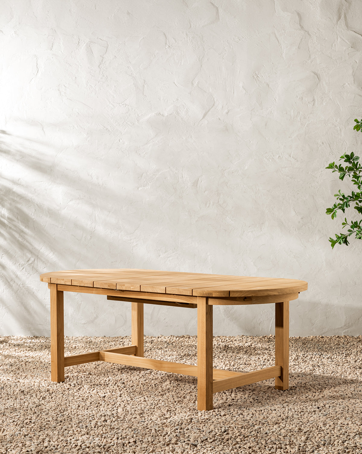Vendixs teak wood outdoor dining table with extension.  