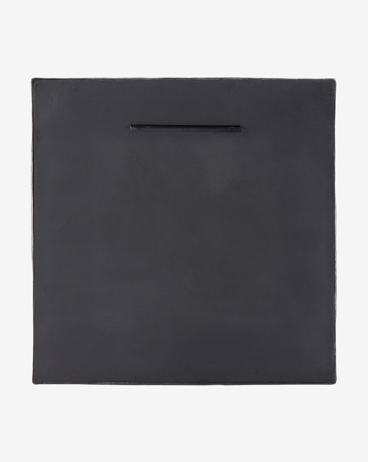The Lumi Wall Mirror features a minimalist black square design with a single horizontal slit near the top center, resembling modern wall art, displayed on a plain white background by Vendixs