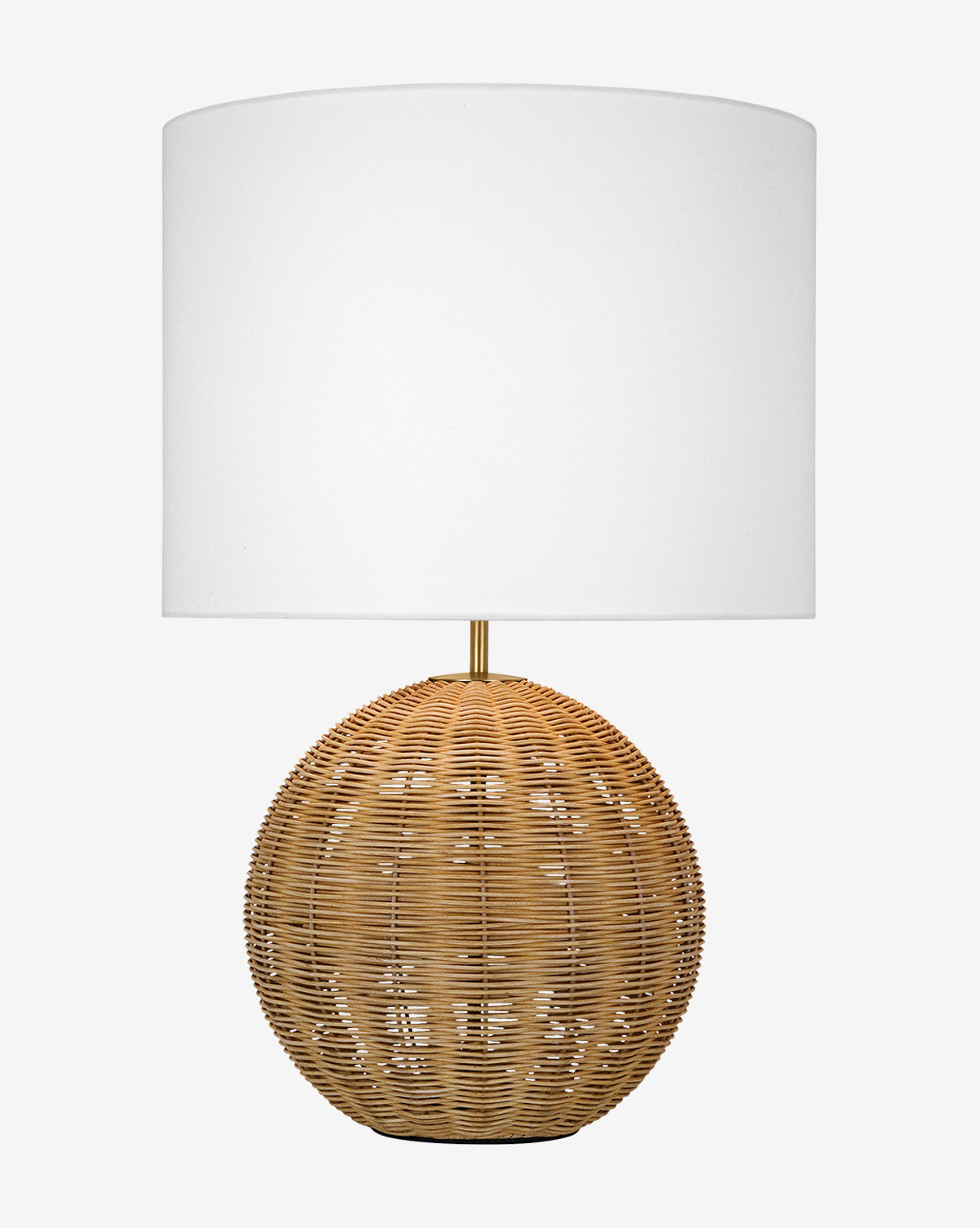 The Mari Table Lamp showcases a natural rattan base paired with a white linen shade, bringing organic elegance to any room, by Vendixs