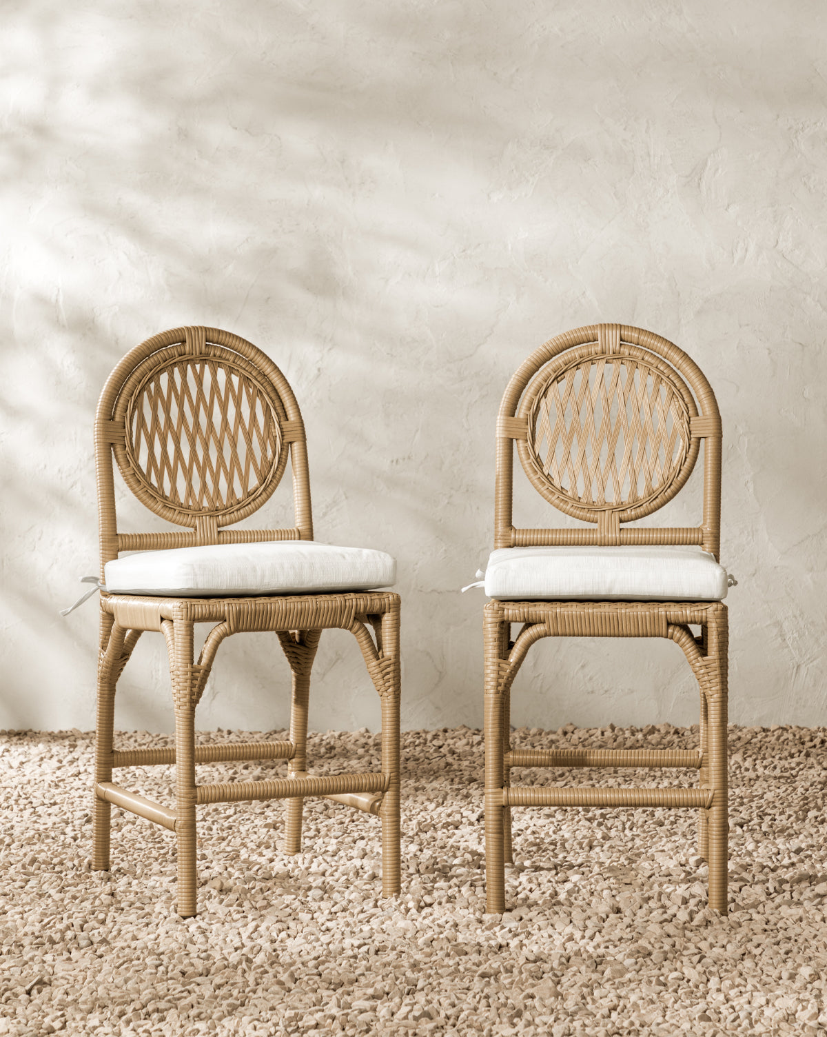 Vendixs wicker outdoor dining stool.  