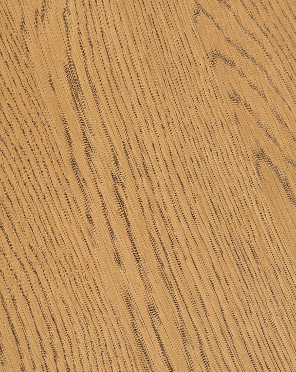 Close-up of the Newbold Coffee Table's wooden surface in a natural light brown, honey finish with smooth texture and visible wavy, diagonal oak grain patterns accented by darker lines, by Vendixs