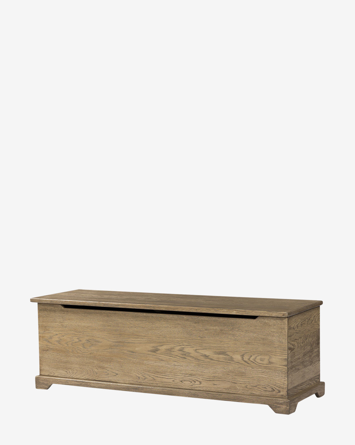 The Norman Bench by Four Hands is a rectangular entryway bench with a flat lid and simple base, crafted from light-colored wood with visible grain. This built-in storage bench is shown against a plain white background, blending seamlessly with contemporary spaces—available at Vendixs