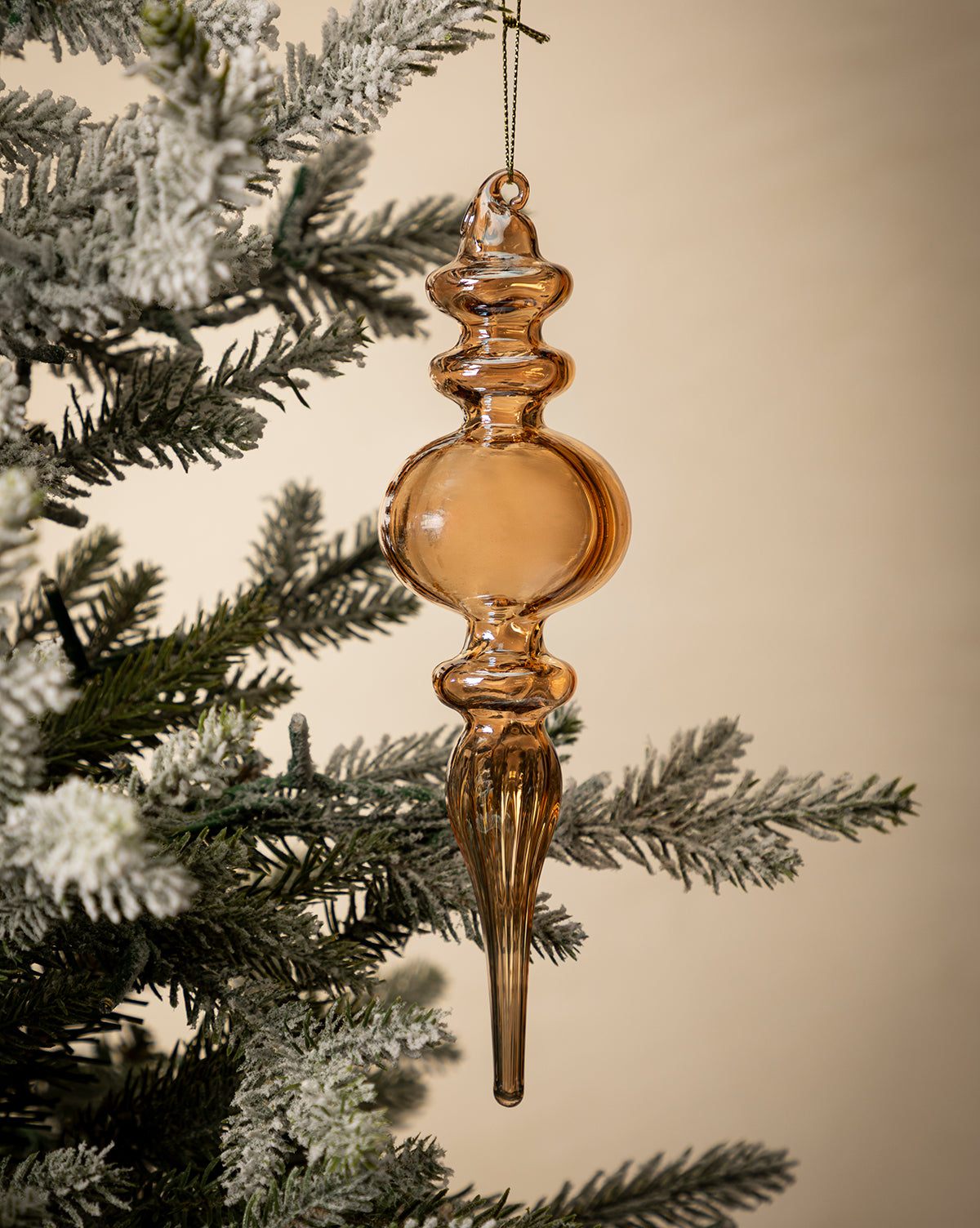 Pearlized Glass Finial Ornament