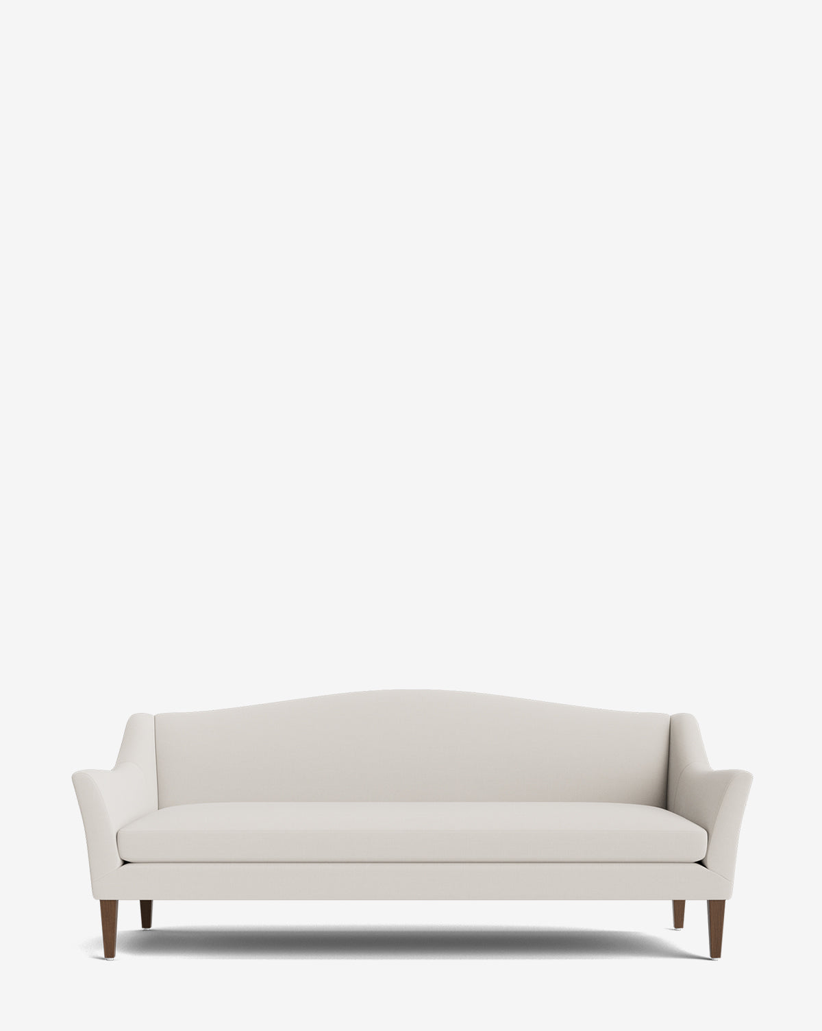 The Prudence Sofa 78 in light beige features angled armrests, wooden legs, and high-quality fabric upholstery, shown against a plain white background by Vendixs