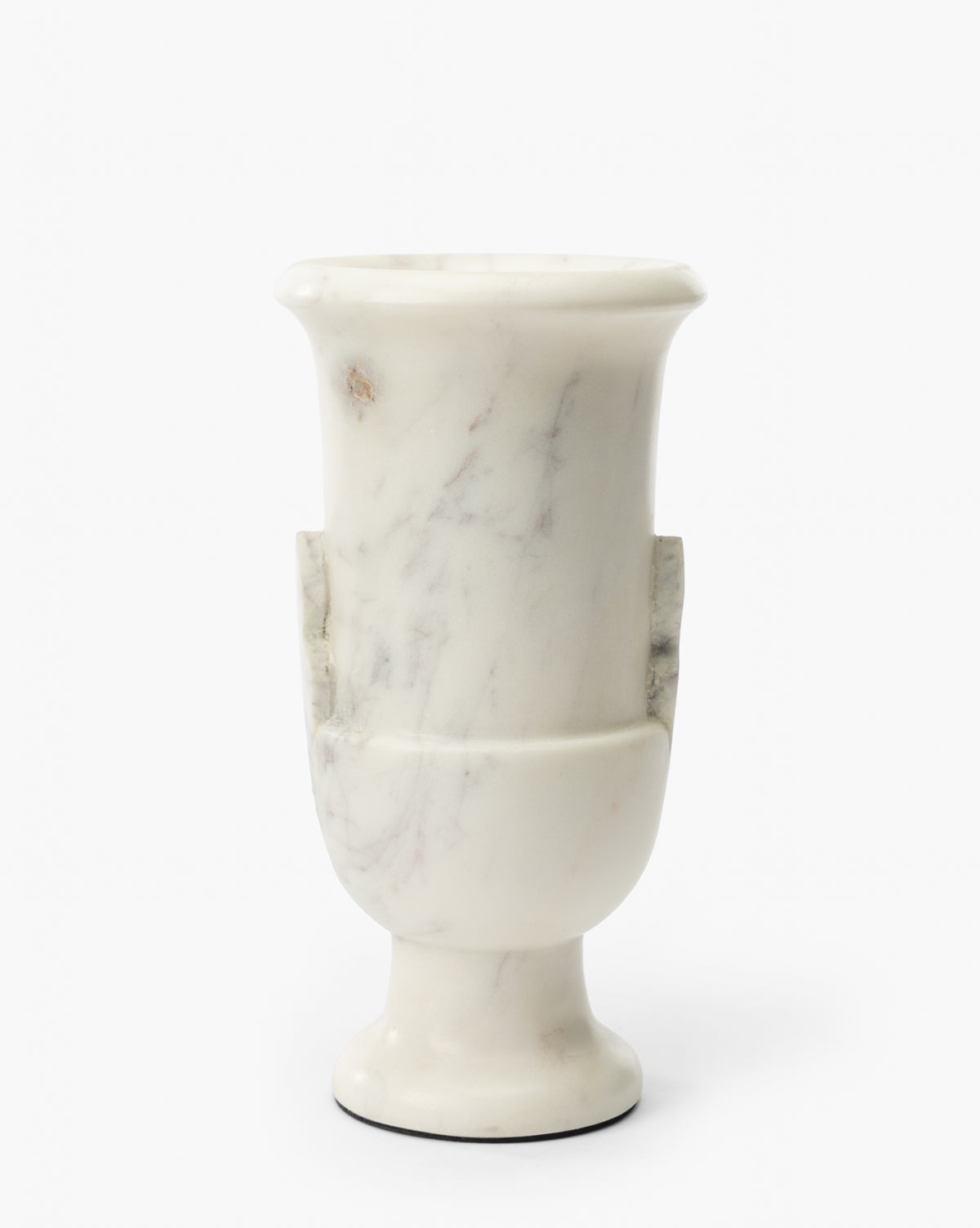 The Rayla Marble Vase features a white cylindrical design with a slightly flared rim and rounded base—ideal for traditional decor—displayed against a plain white background, by Vendixs
