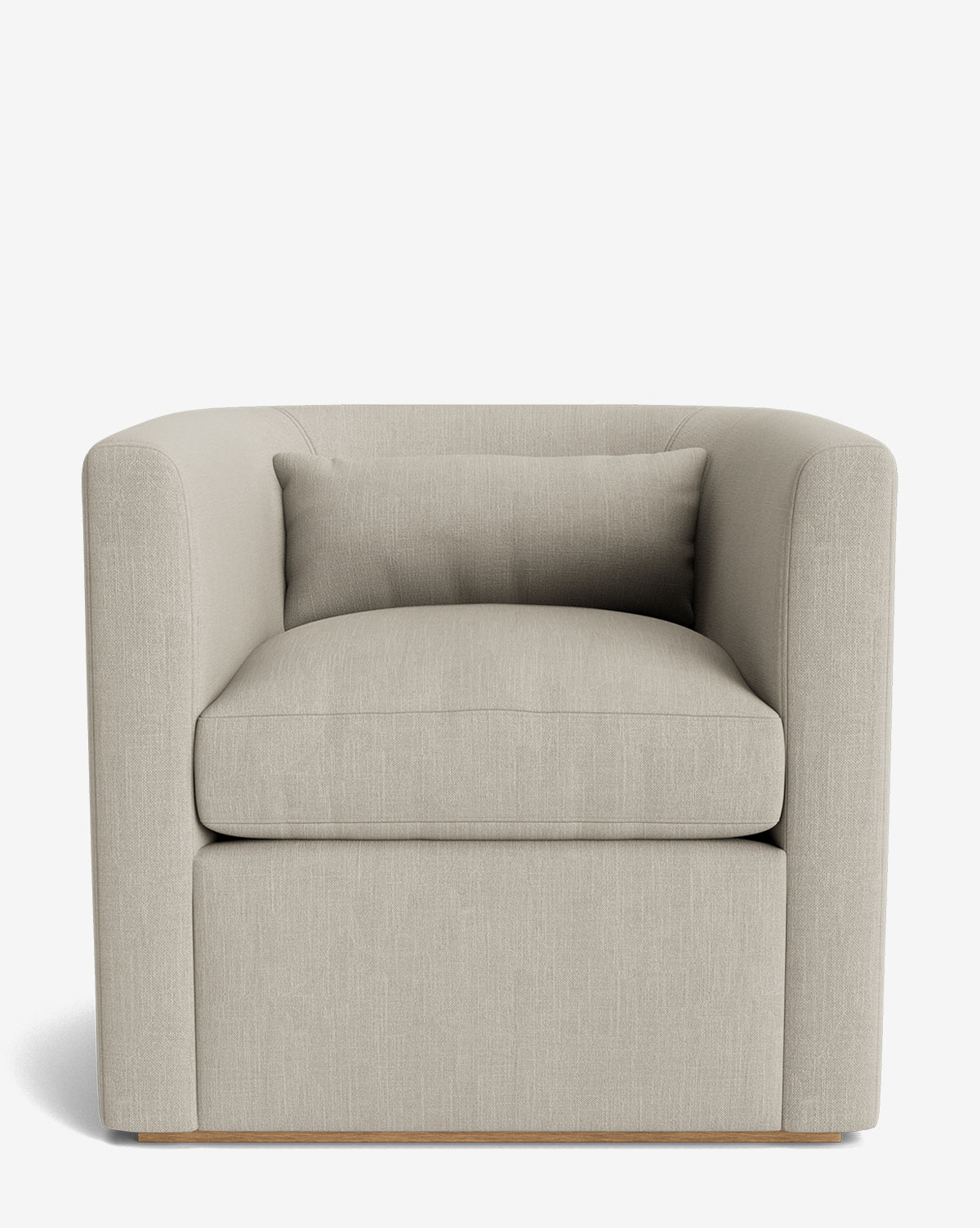 The Reese Lounge Chair is a modern, light beige lounge chair with a boxy silhouette, matching rectangular cushion, down-wrapped cushioning, and fabric upholstery, shown against a plain white background by Vendixs