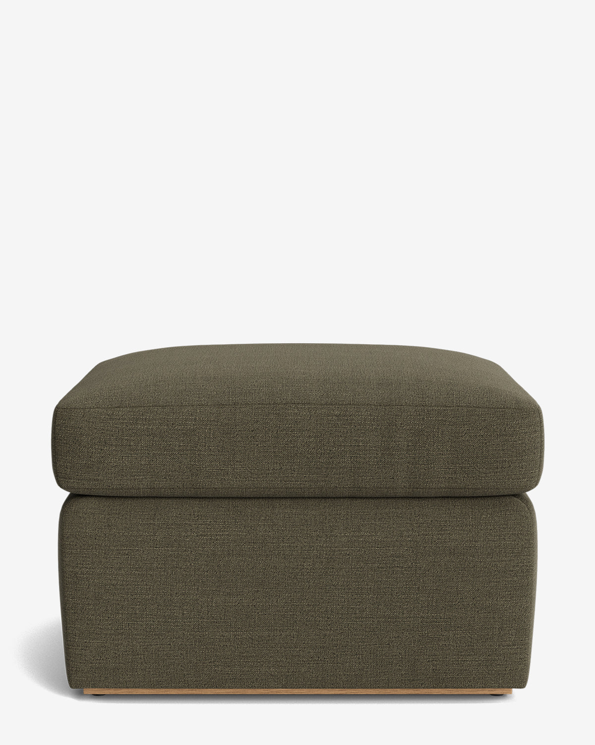 The Reese Ottoman features a modern rectangular design with a down-wrapped cushioned top and clean lines, shown against a plain white background by Vendixs