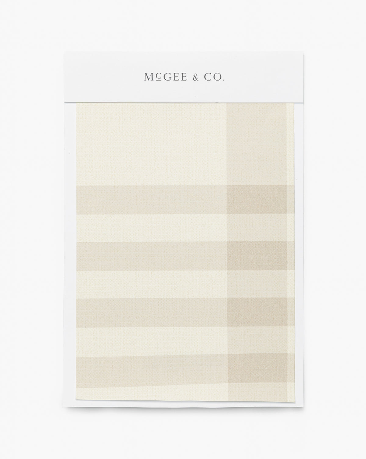 The Rigby Plaid Print Wallpaper Swatch by York Wallcoverings features a large checked pattern in cream and beige—ideal inspiration for designer home decor or plaid print wallpaper ideas by Vendixs