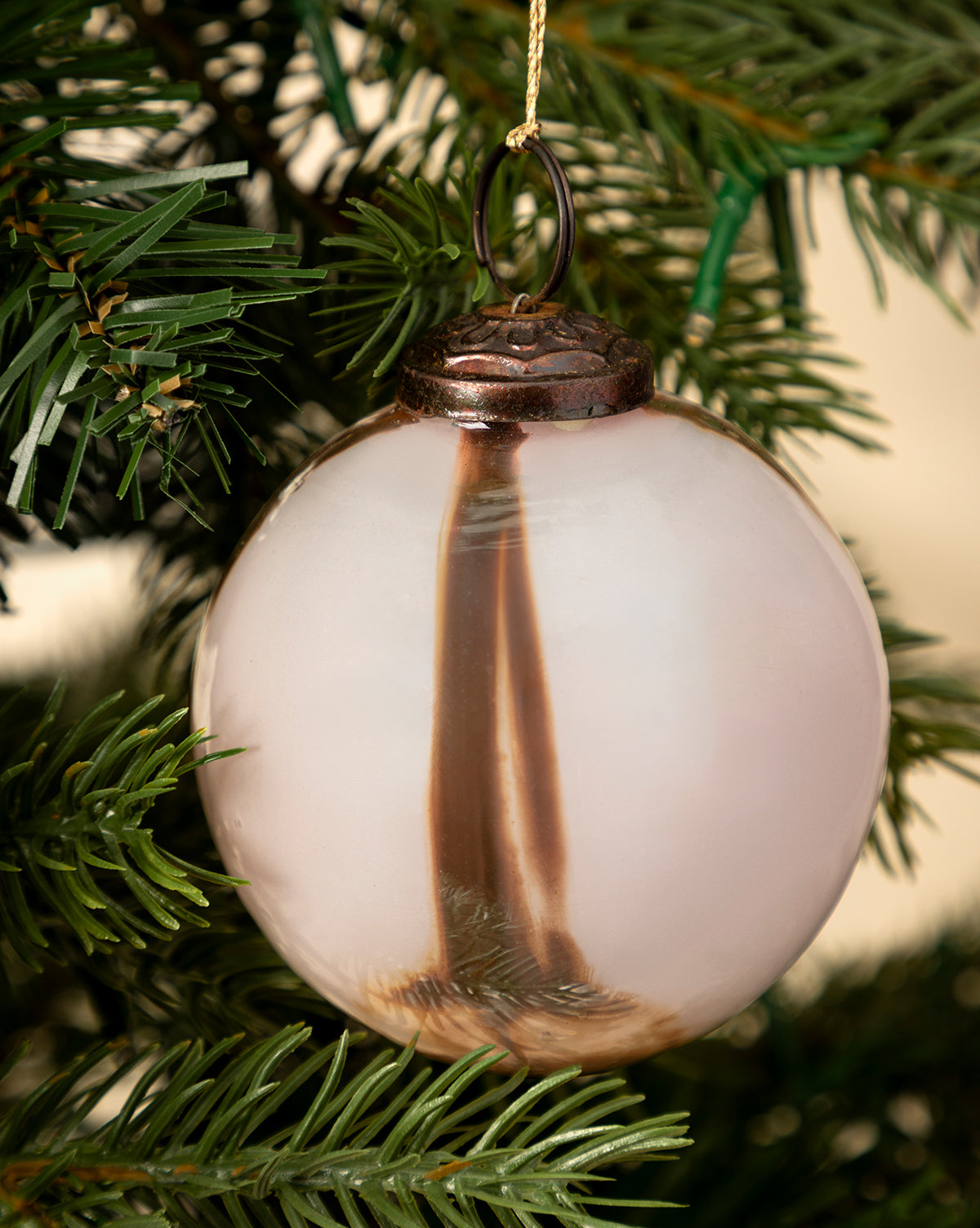 The softly frosted, hand-blown glass adds an elegant touch to your festive decor, by Vendixs