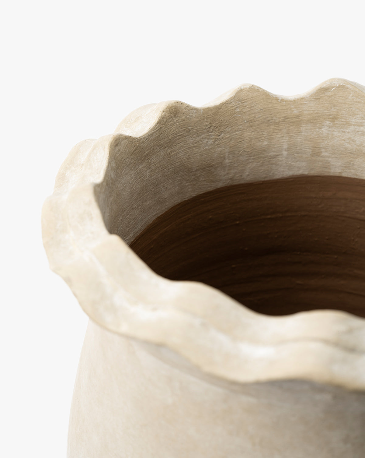 The image highlights its uneven edge, reflecting natural terracotta clay artistry, by McGee & Co.