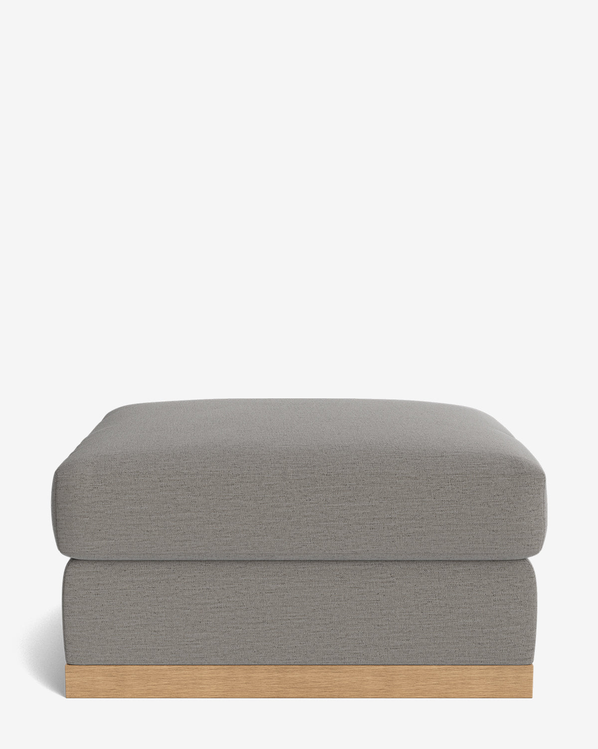 The Vernon Modular Ottoman features a modern rectangular design with a cushioned top and wooden base, shown against a plain white background, by Vendixs
