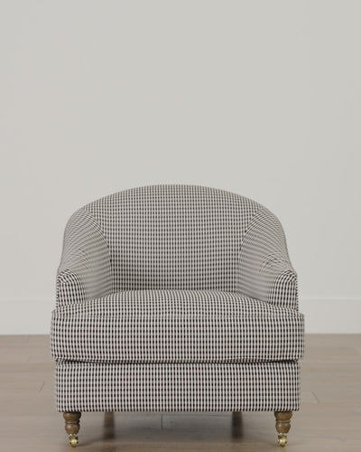 Vendixs custom upholstered lounge chair. 